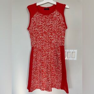 Max & Co Women’s Dress Knees S Orange And White Sleeveless 100% knitting Cotton